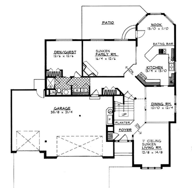Floor Plan First Story of Contemporary Plan #119-1070