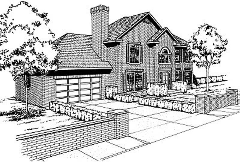 Front View of this 3-Bedroom, 2052 Sq Ft Plan - 119-1072