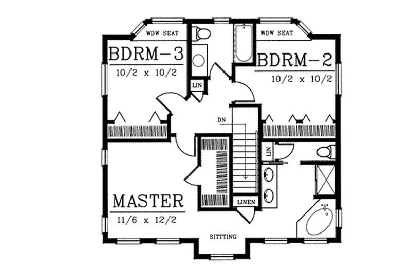 Floor Plan Second Story of Country Plan #119-1074