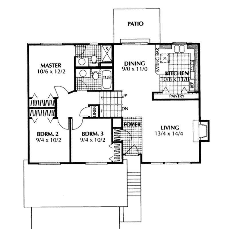 Floor Plan First Story of Contemporary Plan #119-1078