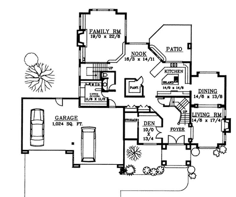 Floor Plan First Story of Luxury Plan #119-1080