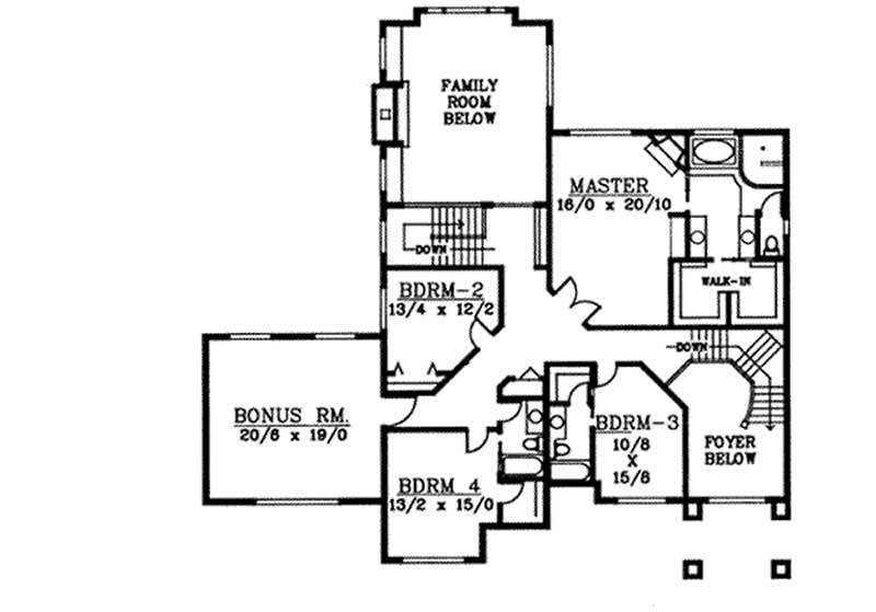 Floor Plan Second Story of Luxury Plan #119-1080