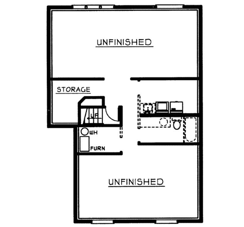 Floor Plan Basement of Multi-Level Plan #119-1085