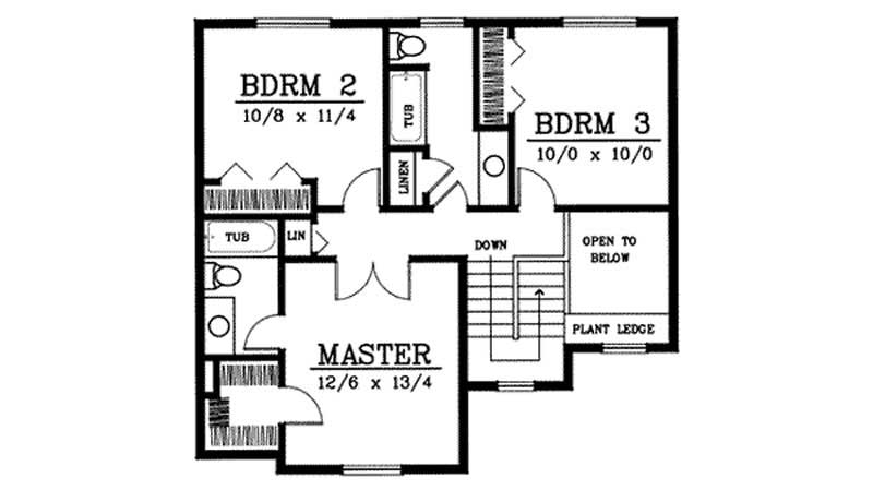 Floor Plan Second Story of Contemporary Plan #119-1088
