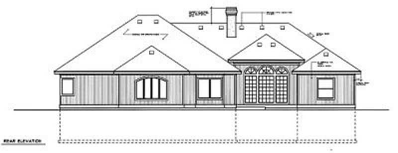 Home Plan Rear Elevation of this 4-Bedroom,2563 Sq Ft Plan -119-1089