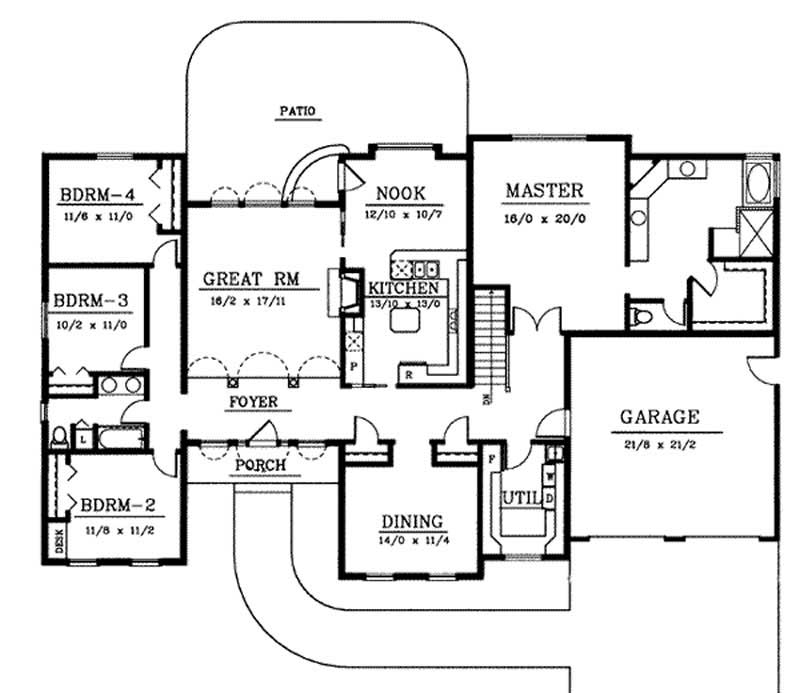 Floor Plan First Story of Contemporary Plan #119-1089