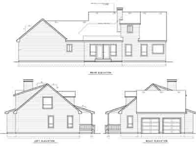 Home Plan Rear Elevation of this 3-Bedroom,1992 Sq Ft Plan -119-1091