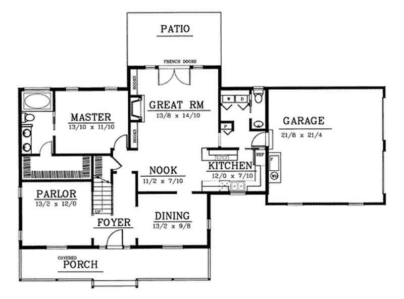 Floor Plan First Story of Country Plan #119-1091