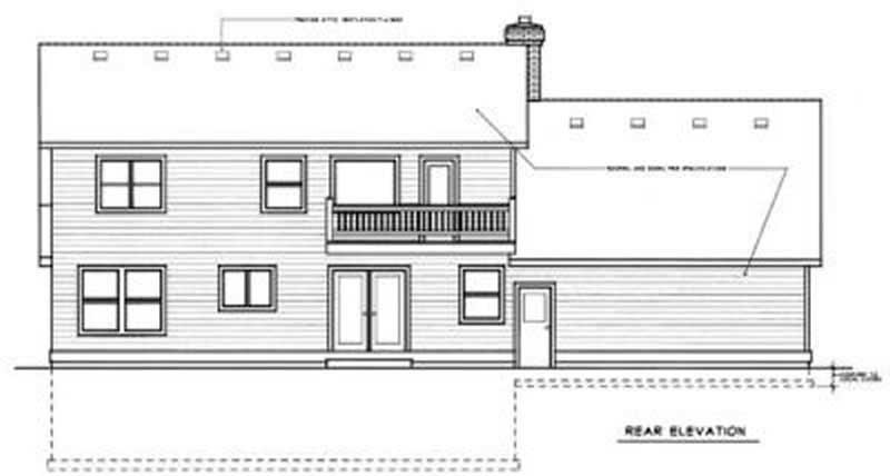 Home Plan Rear Elevation of this 3-Bedroom,1921 Sq Ft Plan -119-1092