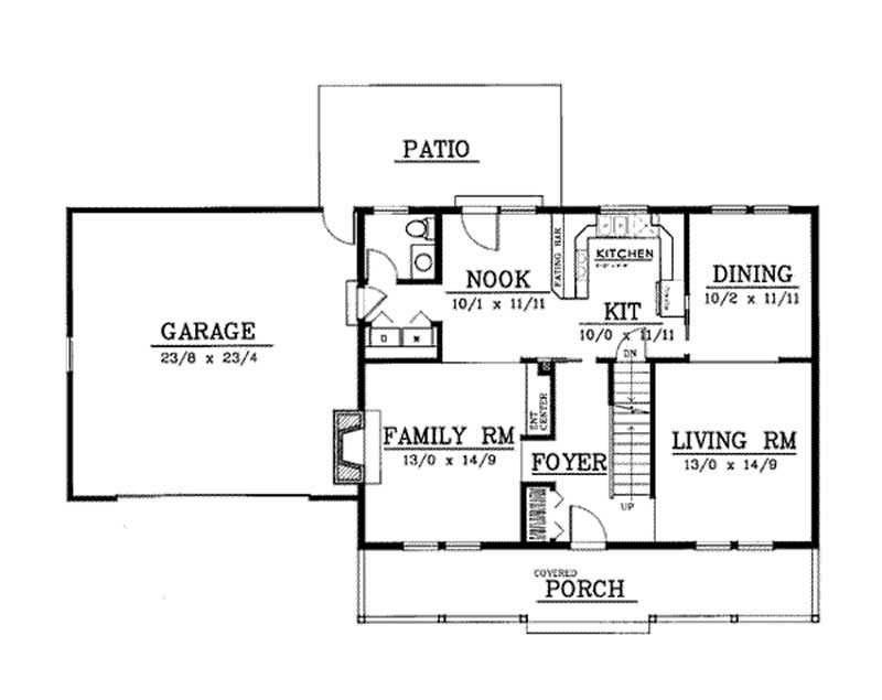 Floor Plan First Story of Country Plan #119-1092