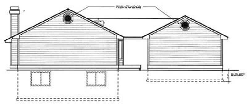 Home Plan Rear Elevation of this 3-Bedroom,1304 Sq Ft Plan -119-1094