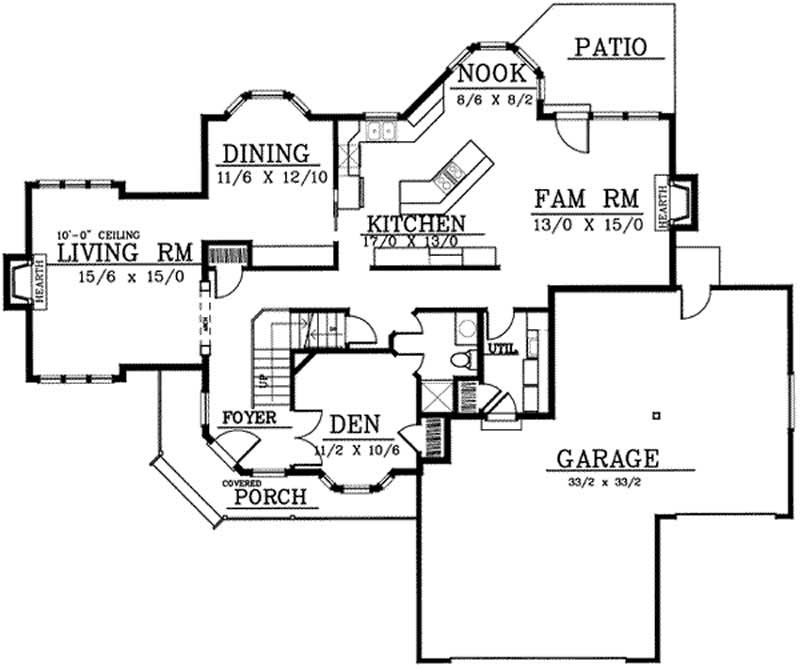 Floor Plan First Story of Contemporary Plan #119-1098
