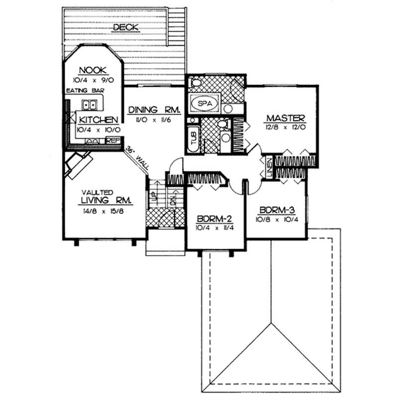 Floor Plan First Story of Prairie Plan #119-1101