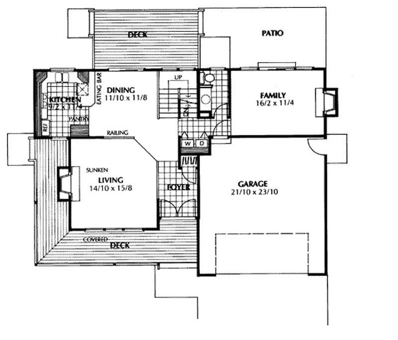 Floor Plan First Story of Contemporary Plan #119-1111