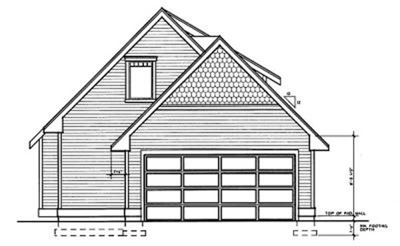 Home Plan Rear Elevation of this 3-Bedroom,1251 Sq Ft Plan -119-1112