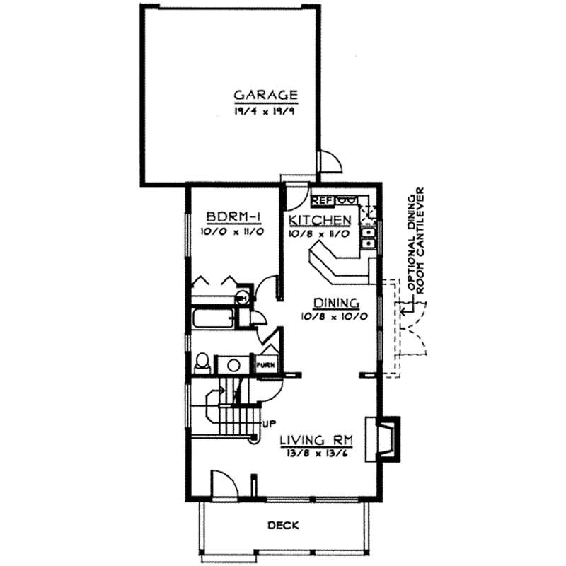 Floor Plan First Story of Country Plan #119-1112