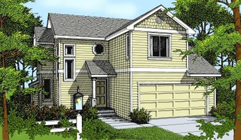 Front elevation of Small House Plans home (ThePlanCollection: House Plan #119-1114)