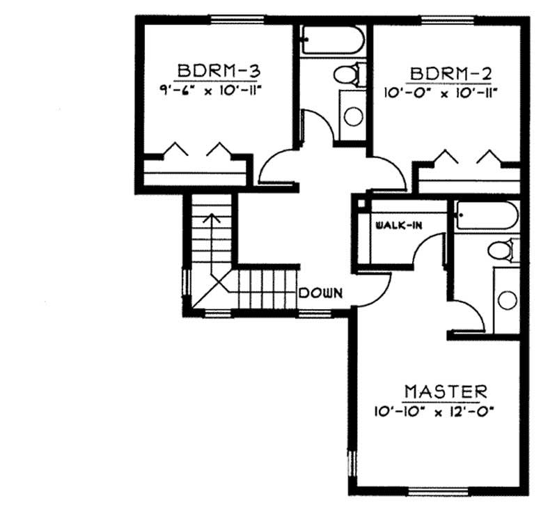 Floor Plan Second Story of Small House Plans #119-1114