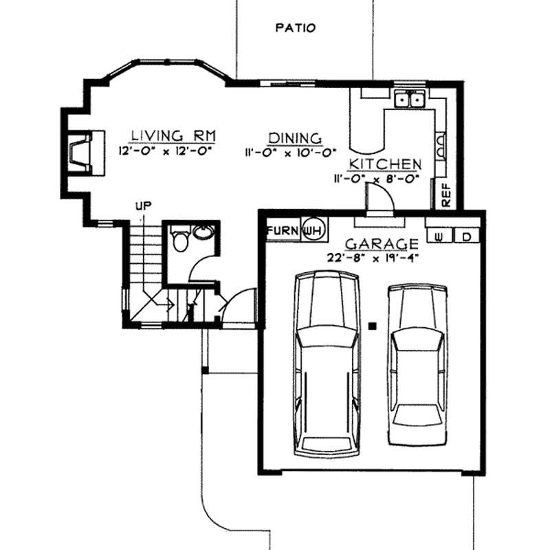 Floor Plan First Story of Small House Plans #119-1114