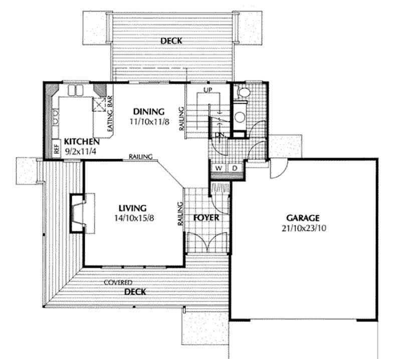Floor Plan First Story of Country Plan #119-1115