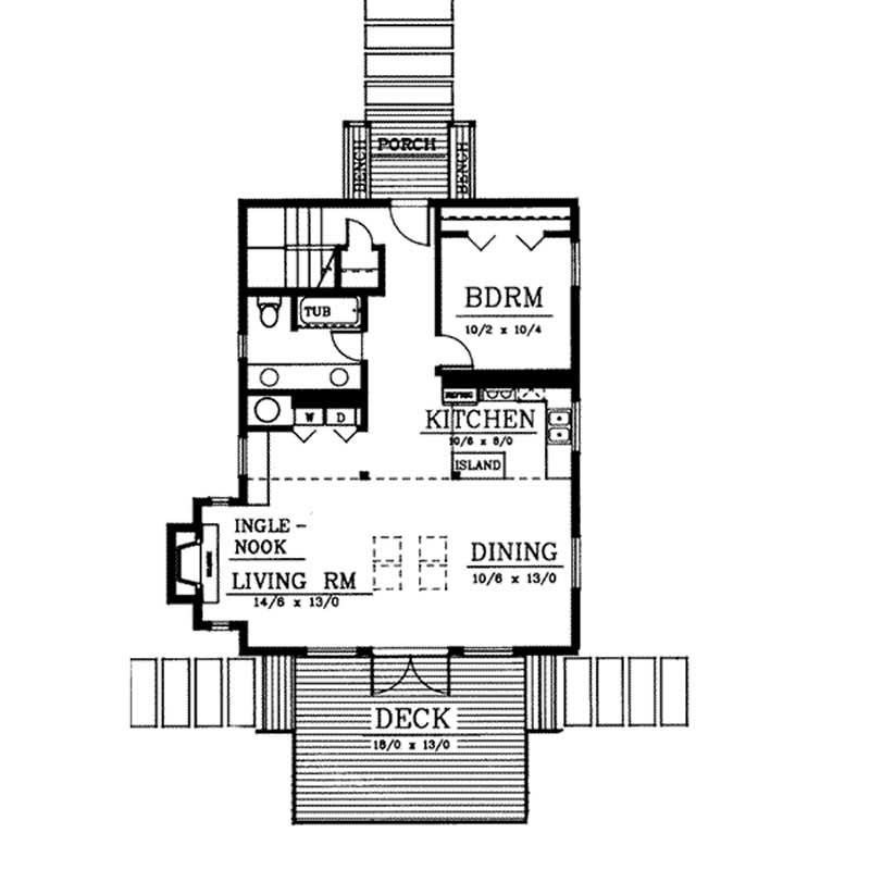 Floor Plan First Story of Country Plan #119-1117