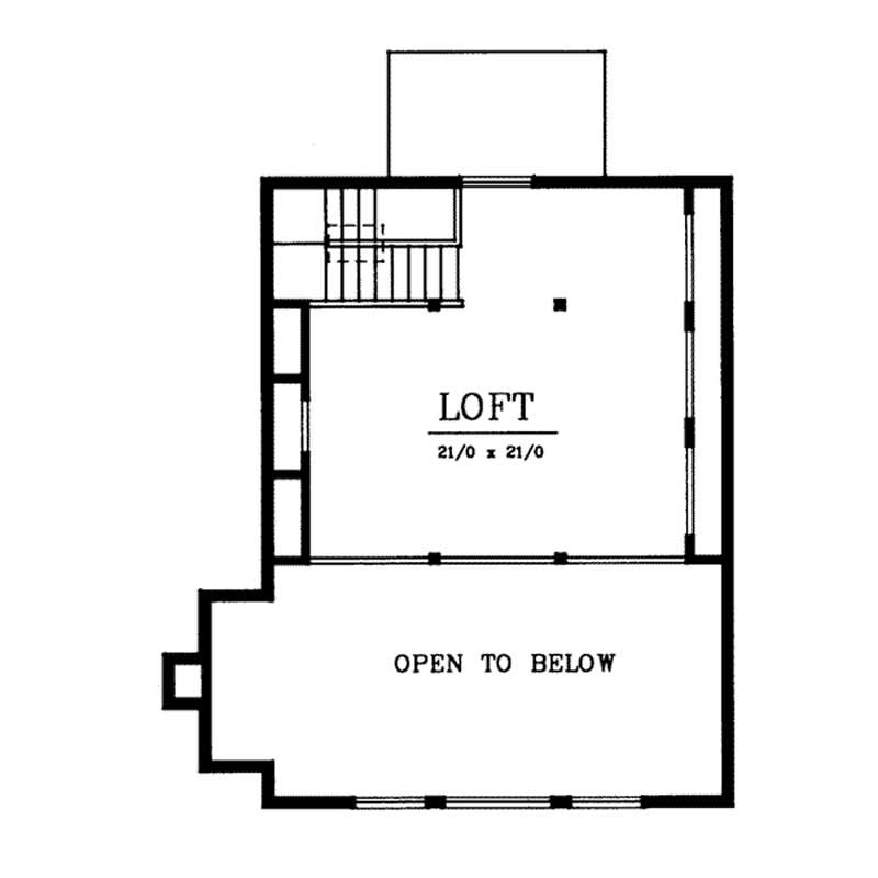 Floor Plan Second Story of Country Plan #119-1117