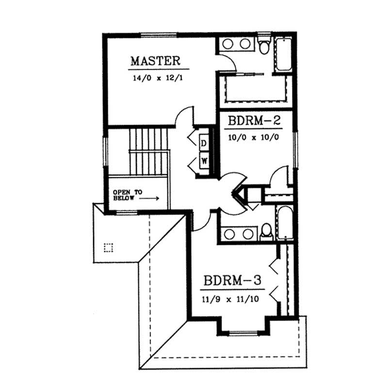 Floor Plan Second Story of Small House Plans #119-1118