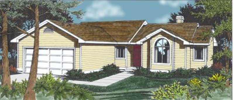 Front View of this 3-Bedroom, 1381 Sq Ft Plan - 119-1119