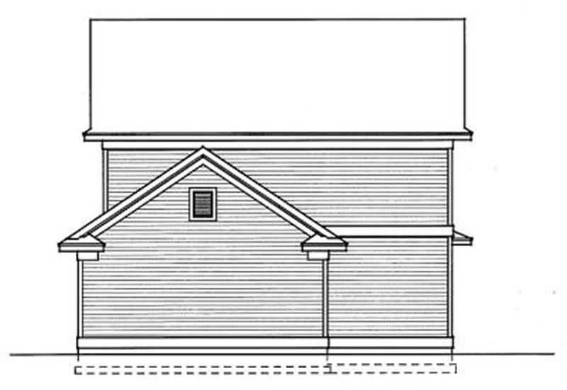 Home Plan Rear Elevation of this 4-Bedroom,1649 Sq Ft Plan -119-1121
