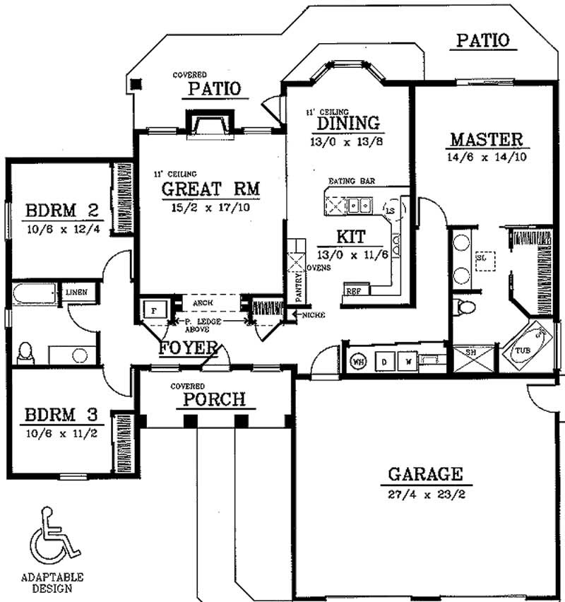 Floor Plan First Story of Contemporary Plan #119-1124