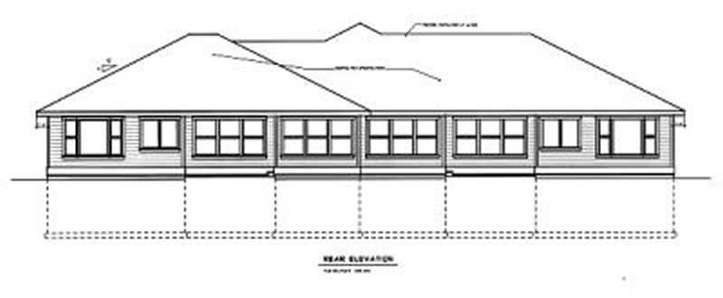 Home Plan Rear Elevation of this 3-Bedroom,1768 Sq Ft Plan -119-1125