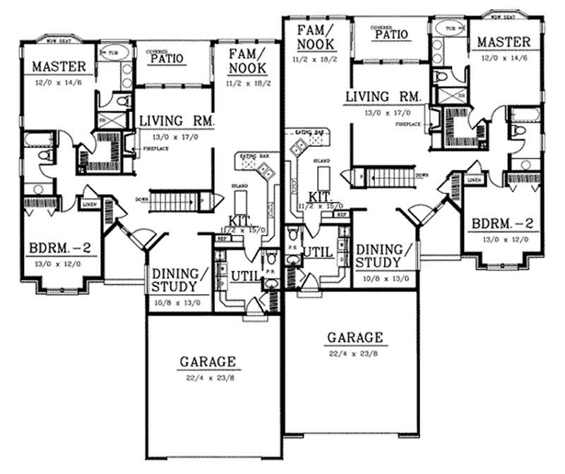 Floor Plan First Story of Multi-Unit Plan #119-1125
