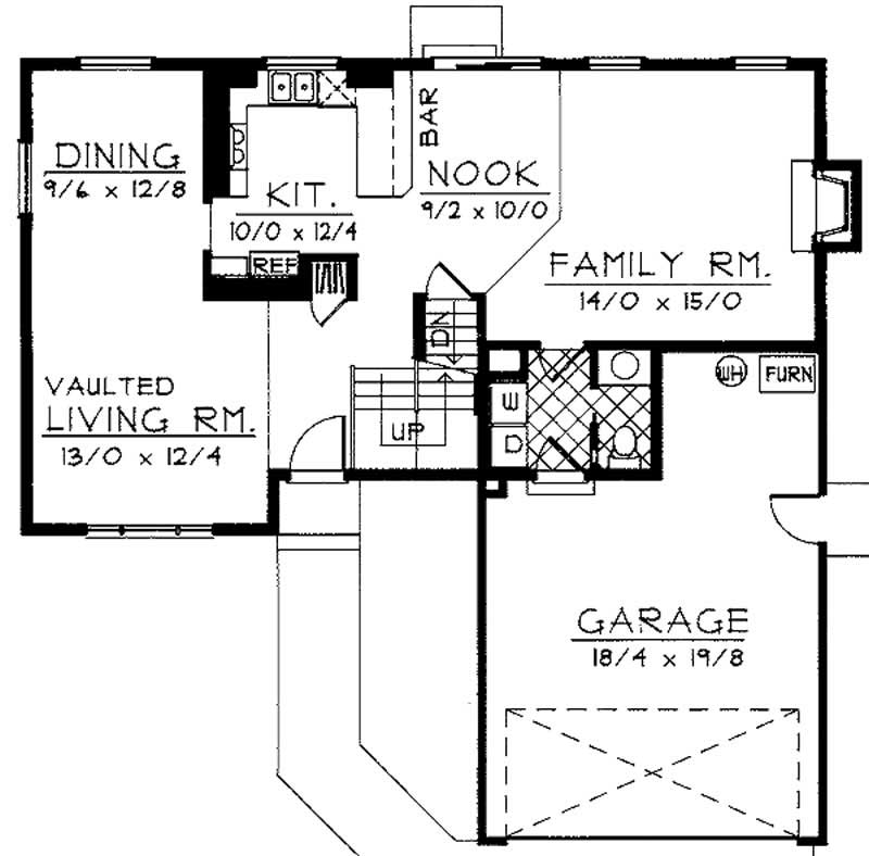 Floor Plan First Story of Multi-Level Plan #119-1126
