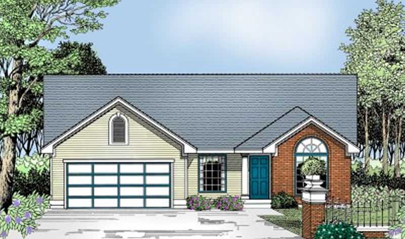 Front View of this 4-Bedroom, 1717 Sq Ft Plan - 119-1127
