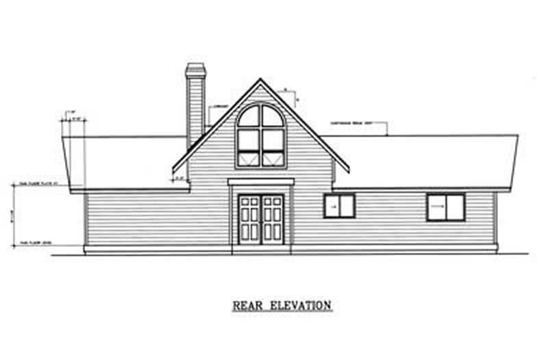 Home Plan Rear Elevation of this 2-Bedroom,1888 Sq Ft Plan -119-1132