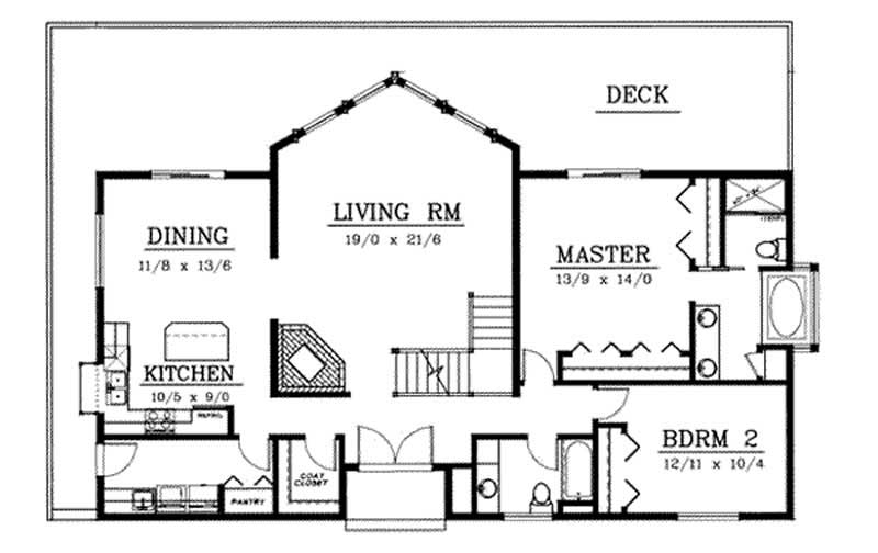 Floor Plan First Story of Coastal Plan #119-1132