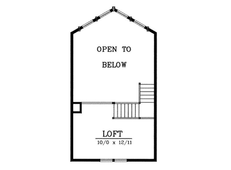Floor Plan Second Story of Coastal Plan #119-1132