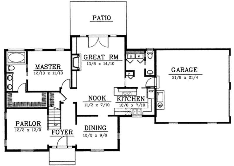 Floor Plan First Story of Country Plan #119-1133