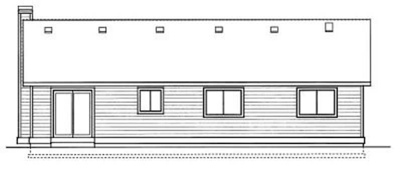 Home Plan Rear Elevation of this 3-Bedroom,1410 Sq Ft Plan -119-1138
