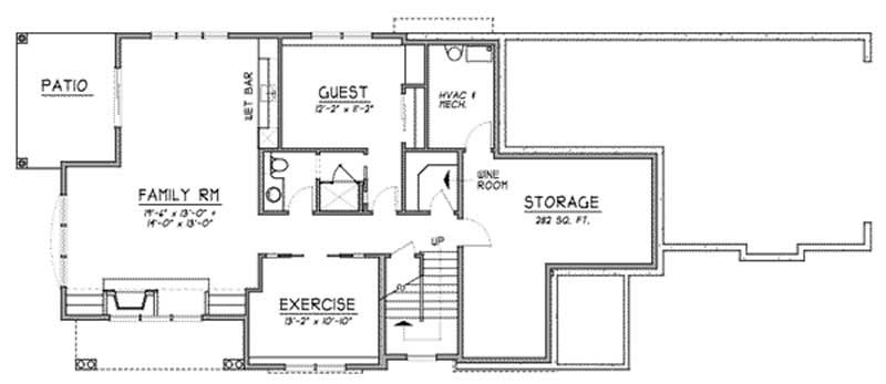 Floor Plan Basement of Craftsman Plan #119-1142