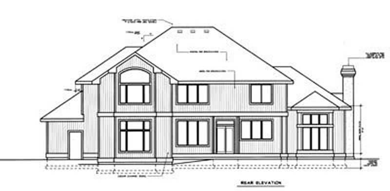 Home Plan Rear Elevation of this 4-Bedroom,3738 Sq Ft Plan -119-1144
