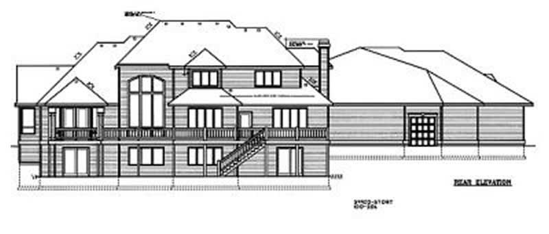 Home Plan Rear Elevation of this 5-Bedroom,3990 Sq Ft Plan -119-1145