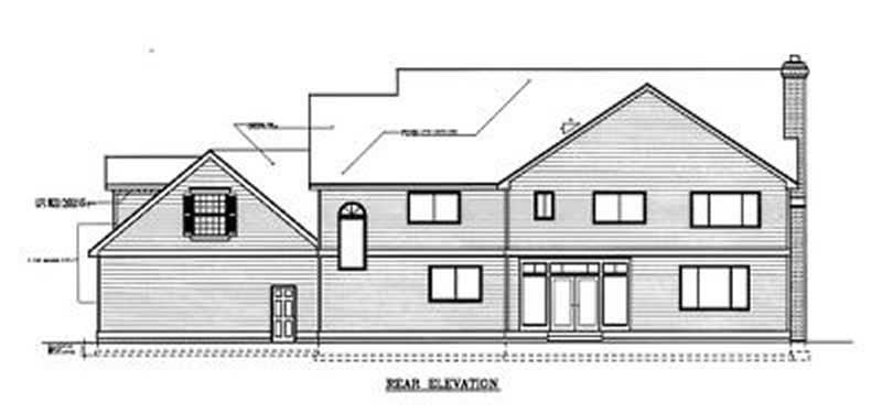 Home Plan Rear Elevation of this 5-Bedroom,4260 Sq Ft Plan -119-1146