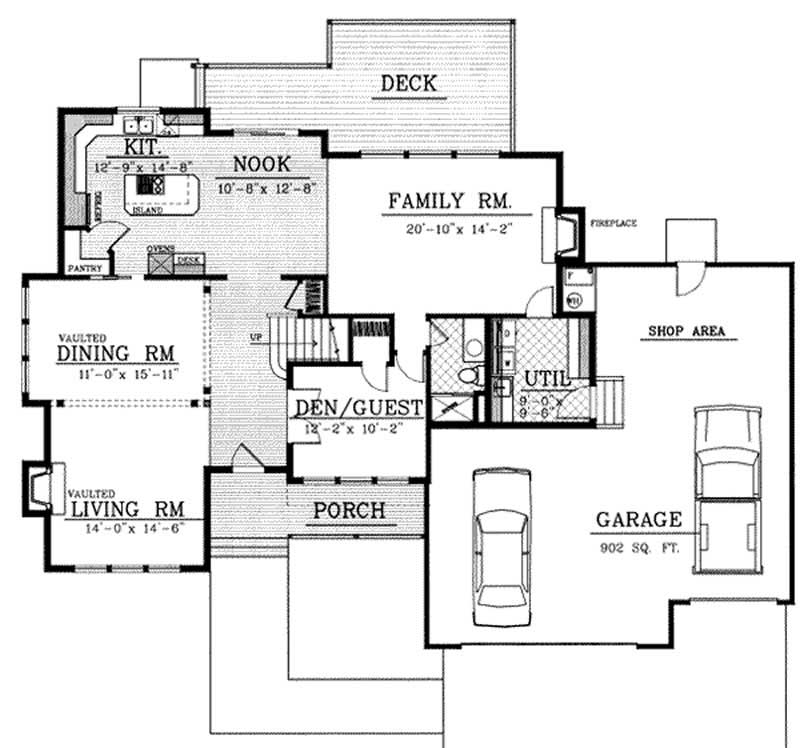 Floor Plan First Story of Country Plan #119-1147