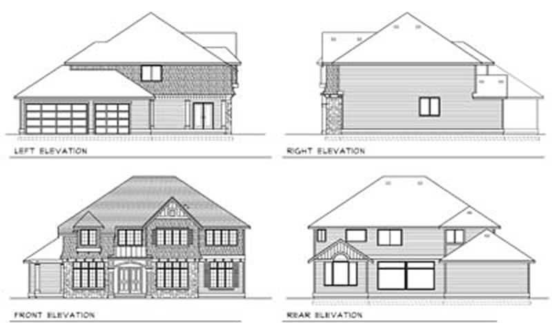 Home Plan Rear Elevation of this 4-Bedroom,3369 Sq Ft Plan -119-1148
