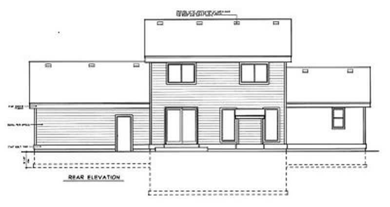 Home Plan Rear Elevation of this 4-Bedroom,1795 Sq Ft Plan -119-1149