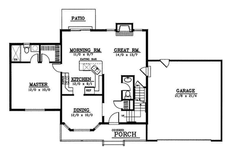 Floor Plan First Story of Country Plan #119-1149