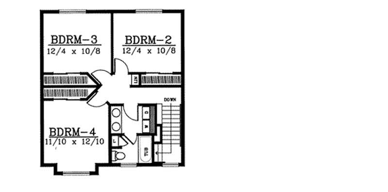 Floor Plan Second Story of Country Plan #119-1149