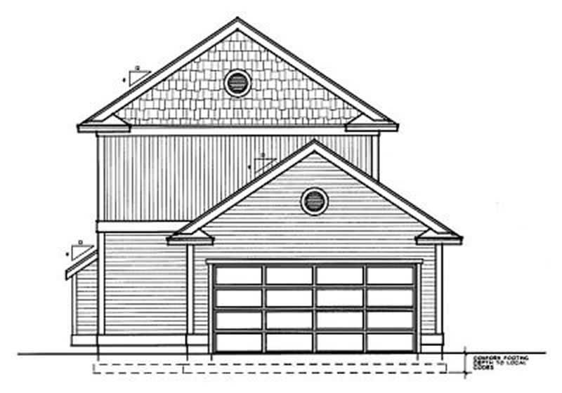Home Plan Rear Elevation of this 3-Bedroom,1584 Sq Ft Plan -119-1151