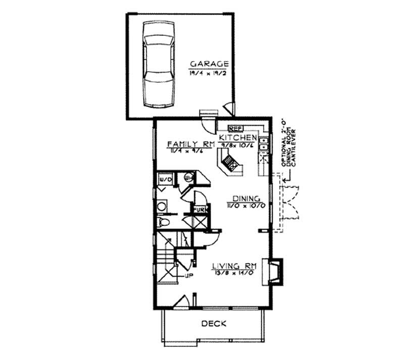 Floor Plan First Story of Country Plan #119-1151